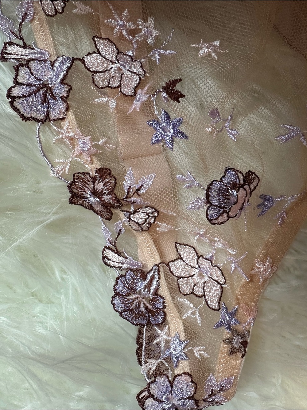 NWT Cosabella Abrima Curvy Large Tall Triangle Bralette Pink Lilly Embroidered - Picture 4 of 10